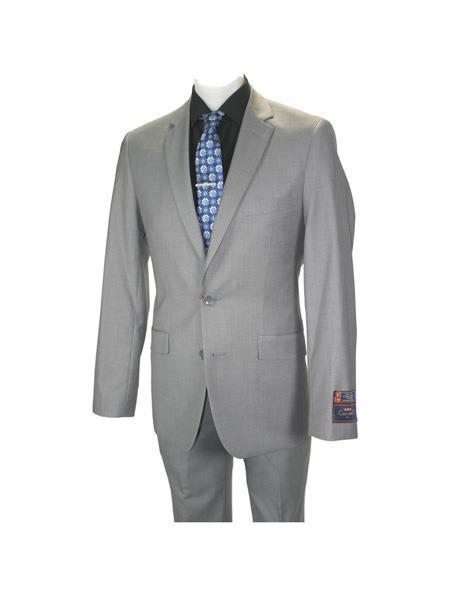 lot 25505 image: Carlo Lusso Gray 2 Button Fully Lined Slim Fit Suit 42 Large -Retail $129.00