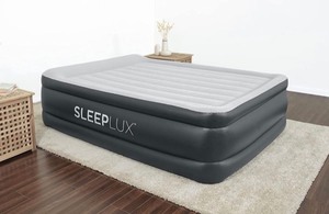 lot 24678 image: SLEEPLUX Durable Inflatable Air Mattress with Built-in Pump, Pillow and USB Charger, 22�� tall Queen