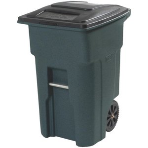 lot 24685 image: Toter 32 Gal. Trash Can Greenstone with Wheels and Lid Retail $64.97