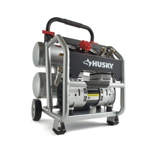 lot 24686 image: Husky 4.5 Gal. Portable Electric-Powered Silent Air Compressor Retail $239.00