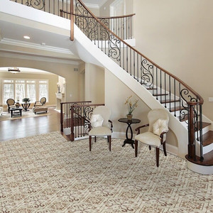 lot 24726 image: Achim Retro Villa Toffee 12 x 12 20-piece Self Adhesive Vinyl Floor Tile Set, Beige 12X12 -Retail $38.71