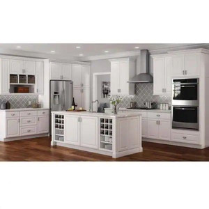 lot 24731 image: Hampton Bay Hampton Satin White Raised Panel Stock Assembled Wall Kitchen Cabinet (36 in. x 30 in. x 12 in.) Retail $175.00