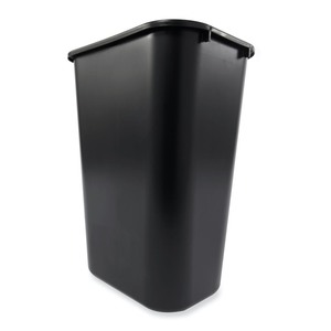 lot 25089 image: Rubbermaid Commercial Products FG295700BLA Plastic Resin Wastebasket Trash Can for Bedroom Bathroom, Office, 10 Gallon41 Quart, Black -Retail $12.72