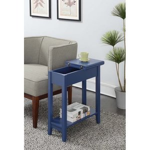 lot 25411 image: Convenience Concepts American Heritage Flip Top End Table, Cobalt Blue -Retail $82.01