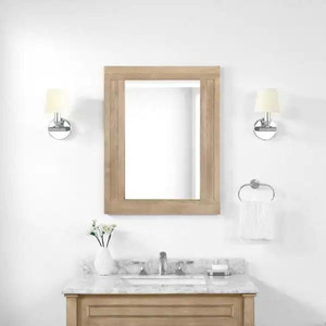 lot 24745 image: Home Decorators Collection - Aberdeen (24 in. x 32 in.) Framed Wall mount Mirror in Antique Oak - Retail $249.00