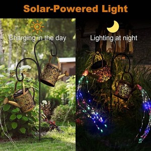 lot 24760 image: MEREAR - Solar Watering Can Lights Outdoor with 8 Multi-Color Changing -  Retail $45.99