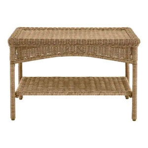 lot 24780 image: StyleWell - Rosemont Light Brown Rectangular Steel Wicker Outdoor Patio Coffee Table - Retail $99.00