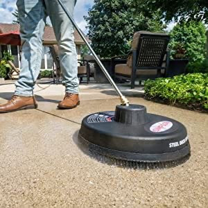 lot 24806 image: Simpson Cleaning -  Universal Scrubber 15in. Steel Pressure Washer Surface Cleaner, Black - Retail $69.99