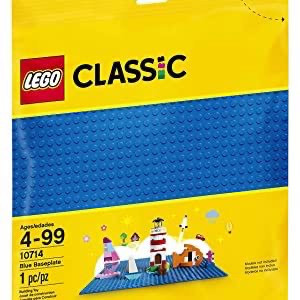 lot 24813 image: LEGO - Classic Blue Baseplate 10714 Building Kit (1 Piece) (plus 1 white piece) - Retail $14.25