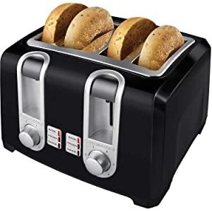 lot 24814 image: BLACKDECKER - 4-Slice Toaster, Bagel Toaster, Black - Retail $38.79