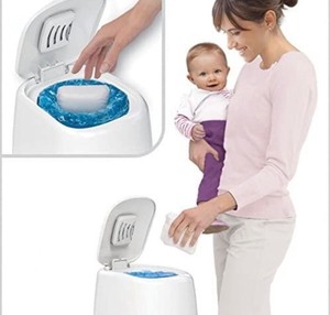 lot 24817 image: Playtex Diaper Genie Complete Diaper Pail with Odor Lock Technology, White - Retail $61.72