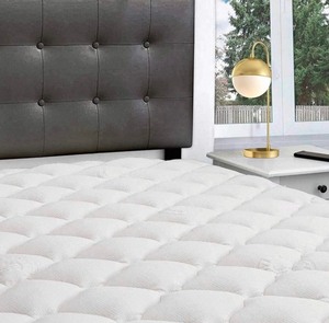 lot 24831 image: eLuxurySupply Double Thick Rayon Bamboo Mattress Topper with Fitted Skirt - California King 76x80 - Retail $124.99