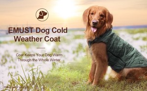 lot 24833 image: EMUST - Winter Coat for Large Dogs, Green, Large - Retail $28.99