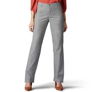 lot 24837 image: Womens Lee Wrinkle-Free Relaxed Fit Straight-Leg Pants Ash Heather, Medium - Retail $44.00