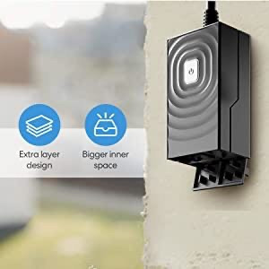 lot 24840 image: meross Smart Outdoor Plug, Waterproof WiFi Outdoor Outlet - Retail $28.99