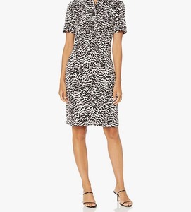 lot 24849 image: Lark & Ro - Womens Florence Short Sleeve Collar Ruched Front Sheath Shirt Dress (Size 2 ) - Retail $15.56