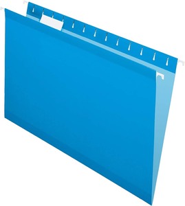 lot 24769 image: Pendaflex Essentials Hanging Folders, Legal Size, Blue, 25 per Box - Retail $26.45