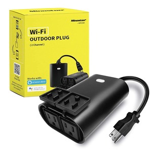 lot 103 image: Minoston Outdoor Smart Plug 2 Sockets, Heavy Duty Wi-Fi Outdoor Outlet, No Hub Required for Outdoor and Indoor, Compatible with Alexa and Google Assistant, Smart Life APP in 2.4GHz Network only(MP23W)