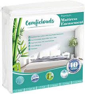 lot 109 image: Comficlouds Premium Zippered Mattress Encasement, Waterproof Soft & Breathable 6-Sided Mattress Protector Cover Twin Size, Bamboo Terry Surface,Fitted Deep Pocket (Full)