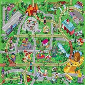 lot 116 image: Silli Me Large My Town Play Mat with Airport, Town, Train Tracks and Roads
