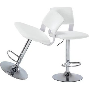 lot 612 image: Sidanli White Bar Stools with Back-Set of 2