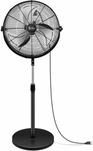 lot 633 image: Simple Deluxe 20 Inch Pedestal Standing Fan, High Velocity, Heavy Duty Metal For Industrial, Commercial, Residential, Greenhouse Use, Black