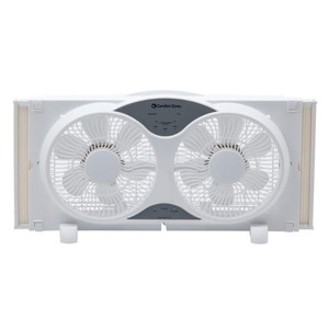 lot 711 image: Comfort Zone 3-Speed Reversible Twin Window Fan with Remote Control