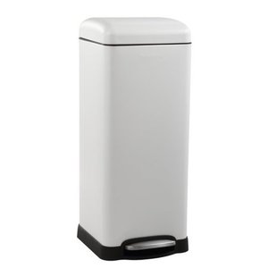 lot 714 image: happimess Betty Retro 8-Gallon Step-Open Trash Can, White