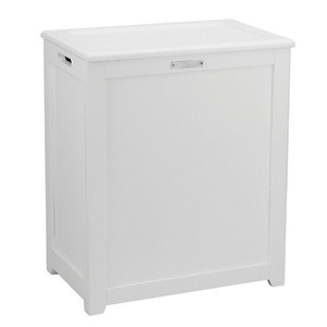 lot 724 image: Oceanstar Storage Laundry Hamper in White, Wood