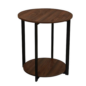 lot 731 image: Household Essentials� 2-Tier Round End Table in Williamsburg Walnut