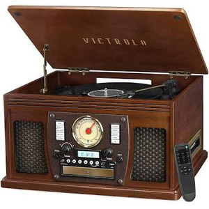 lot 813 image: Victrola 8-in-1 Bluetooth Record Player & Multimedia Center, Built-in Stereo Speakers - Turntable, Wireless Music Streaming, Real Wood  Espresso