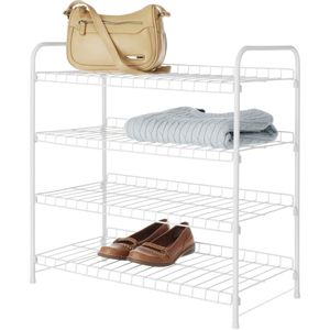lot 814 image: Whitmor 4-Tier White Wire Closet Shelves