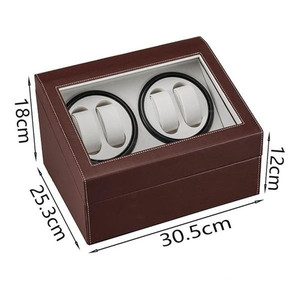 lot 826 image: Electric Leather Watch Winder Storage Auto Display Case Box 4 6 Automatic Rotation