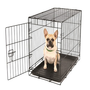 lot 833 image: Carlson Compact Single Door Metal Dog Crate, Small
