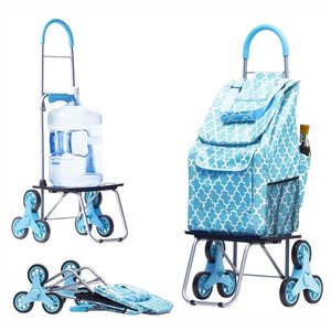 lot 840 image: dbest products Stair Climber Trolley Dolly Moroccan Tile Shopping Grocery Foldable Cart