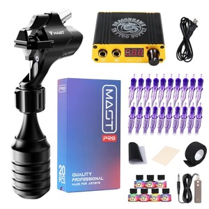 lot 128 image: Mast Flash Rotary Tattoo Machine Kit Cartridges Disposable Needles Power Supply TZ450