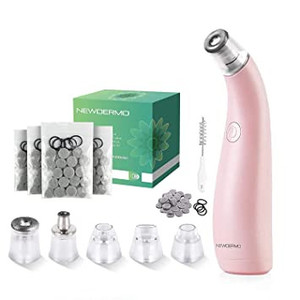 lot 134 image: NEWDERMO 2-IN-1 Microdermabrasion Machine for Facial, Diamond Microdermabrasion Device USB Rechargeable (Pink) with Extra Microdermabrasion Filters 120 Pcs