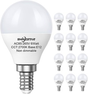 lot 139 image: SHINESTAR 8 Pack E12 Bright LED Ceiling Fan Light Bulbs, 6 Watts (60 Watt Equivalent), 5000K Daylight, Non-dimmable