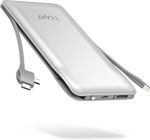 lot 152 image: TG90 10000mah Power Bank External Battery Packs, Portable Charger with Built-in Lightning and Type-C Cable for Cell Phone Battery Backup, Portable Phone Charger Compatible with iPhone, Android Phones