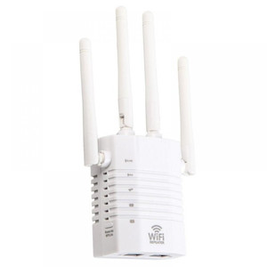 lot 153 image: WiFi Extender, WiFi Range Extender, up to 1200Mbps speed, Wireless Signal Booster and Access Point, 2.4 & 5GHz Dual Band WiFi Extender with 2 Gigabit Ethernet Port