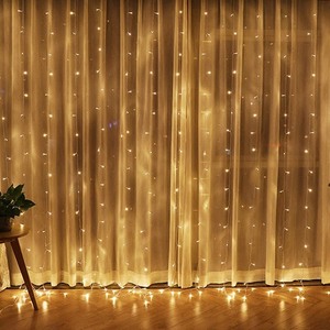 lot 178 image: Twinkle Star 300 LED Window Curtain String Light for Christmas Wedding Party Home Garden Bedroom Outdoor Indoor Wall Decorations (Warm White)