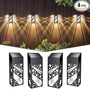 lot 186 image: Aulanto Solar Fence Lights, 6 Pack Waterproof Solar Wall Lights with RGB & Warm White Mode, Lighting Decorative Garden Lights with Auto OnOff, Perfect for Fence, Backyard, Garden, Front Door, Patio.