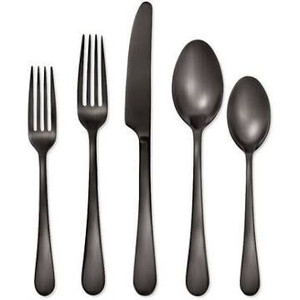 lot 213 image: Gourmet Settings Avalon 20-Piece Flatware Set Black