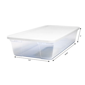 lot 218 image: Homz Snaplock� 28 Quart Clear Underbed Storage Container with White Lid