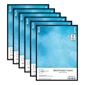 lot 221 image: Mainstays 18x24 Basic Poster & Picture Frame, Black, Set of 6