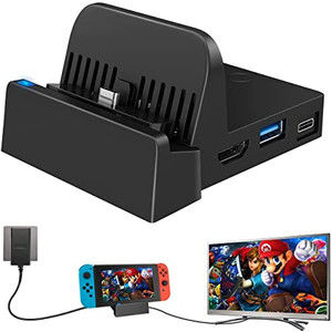lot 224 image: TV Docking Station for Nintendo Switch, WEGWANG Portable TV Dock Station Replacement for Official Nintendo Switch with HDMI and USB 3.0 Port
