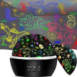 lot 240 image: Night Light for Kids Dinosaur Toys,2 in 1 Rotating Projector Lamp with Dino&Vehicles Theme,Easter Birthday Gift for 3 to 8 Year Olds Boys Girls,Kids Room Decor for Toddler Toys