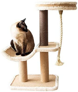 lot 254 image: Catry Cat Tree with Scratching Post - Cozy Design of Cat Hammock and Teasing Sisal Cat Rope Invariably Allure Kitten to Stay Around This Sturdy and Easy to Assemble Cat Furniture