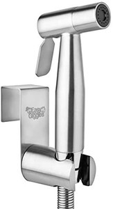 lot 258 image: Stainless Steel Cloth Diaper Sprayer Kit by Easy Giggles - Handheld Bidet Spray for Toilet with Brushed Nickel Finish and Complete Accessories