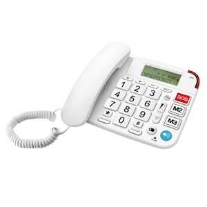 lot 273 image: Desktop Corded Landline Phone Fixed Telephone Big Button for Elderly Seniors Phone with LCD Display Mute